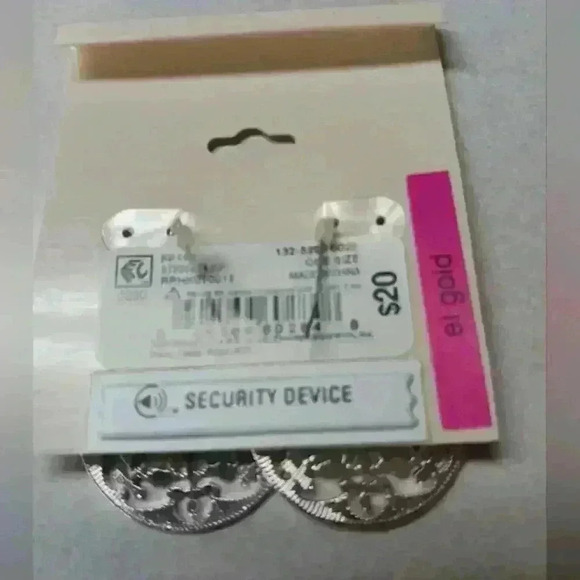 Erica Lyons silver dangly circle earrings - Picture 2 of 2